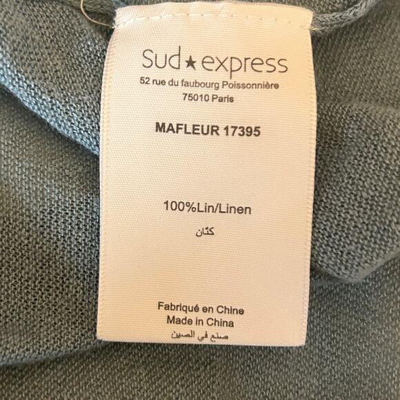 Sud Express Women Top M Blue Back Laser Cut Design Cottagecore Coastal‎ Beachy - Picture 7 of 10